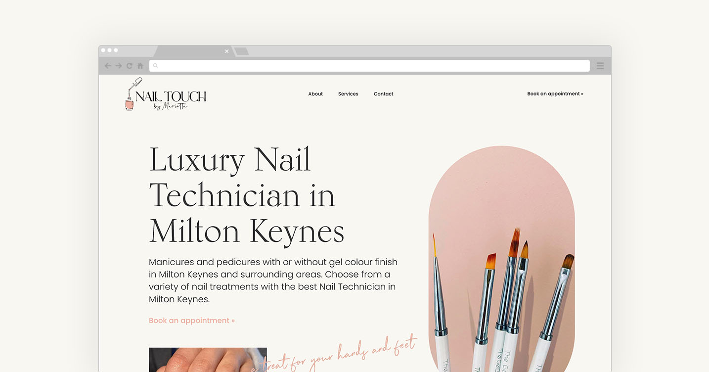 Luxury nail technician website design